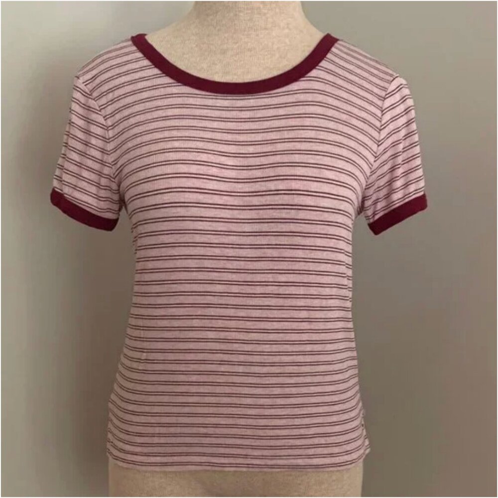 American Eagle Soft & Sexy Striped Short Sleeve T-Shirt Size Small